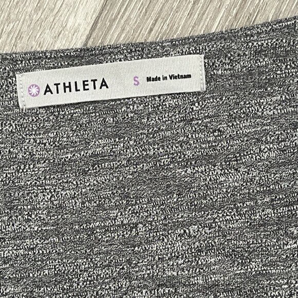 ATHLETA Dress Size Small Faux Wrap V-Neck Gray Long Sleeve - Picture 2 of 4